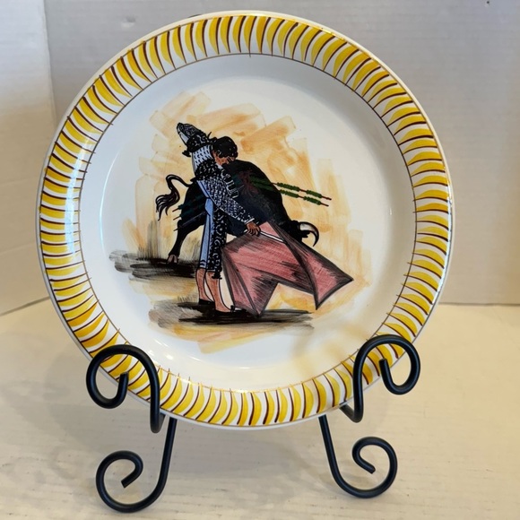 LOFISA Guadalajara Bullfighter Set of 6 Plates Matador Rare Vintage Mexico - Picture 8 of 16